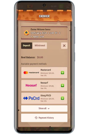 Casino deposit form