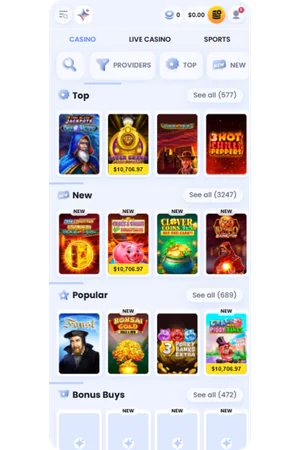 Casinolab Australia online casino lobby featuring slot games and live casino sections