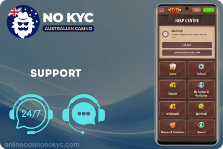 StoneVegas customer support stone age interface chat